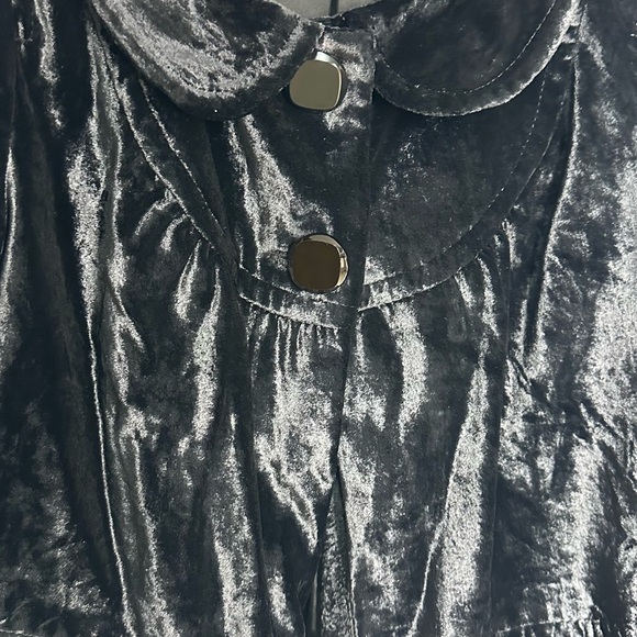 Zara Black Velvet Cape Jacket - Picture 6 of 8